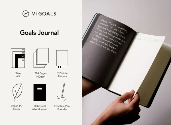 MiGoals A5 Goals Journal Teal