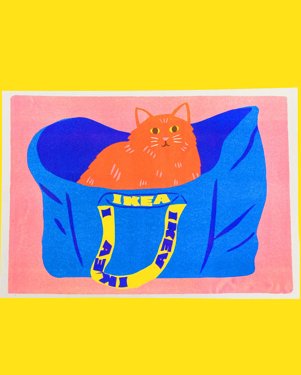Ginger Cat Ikea Bag A3 Riso Print