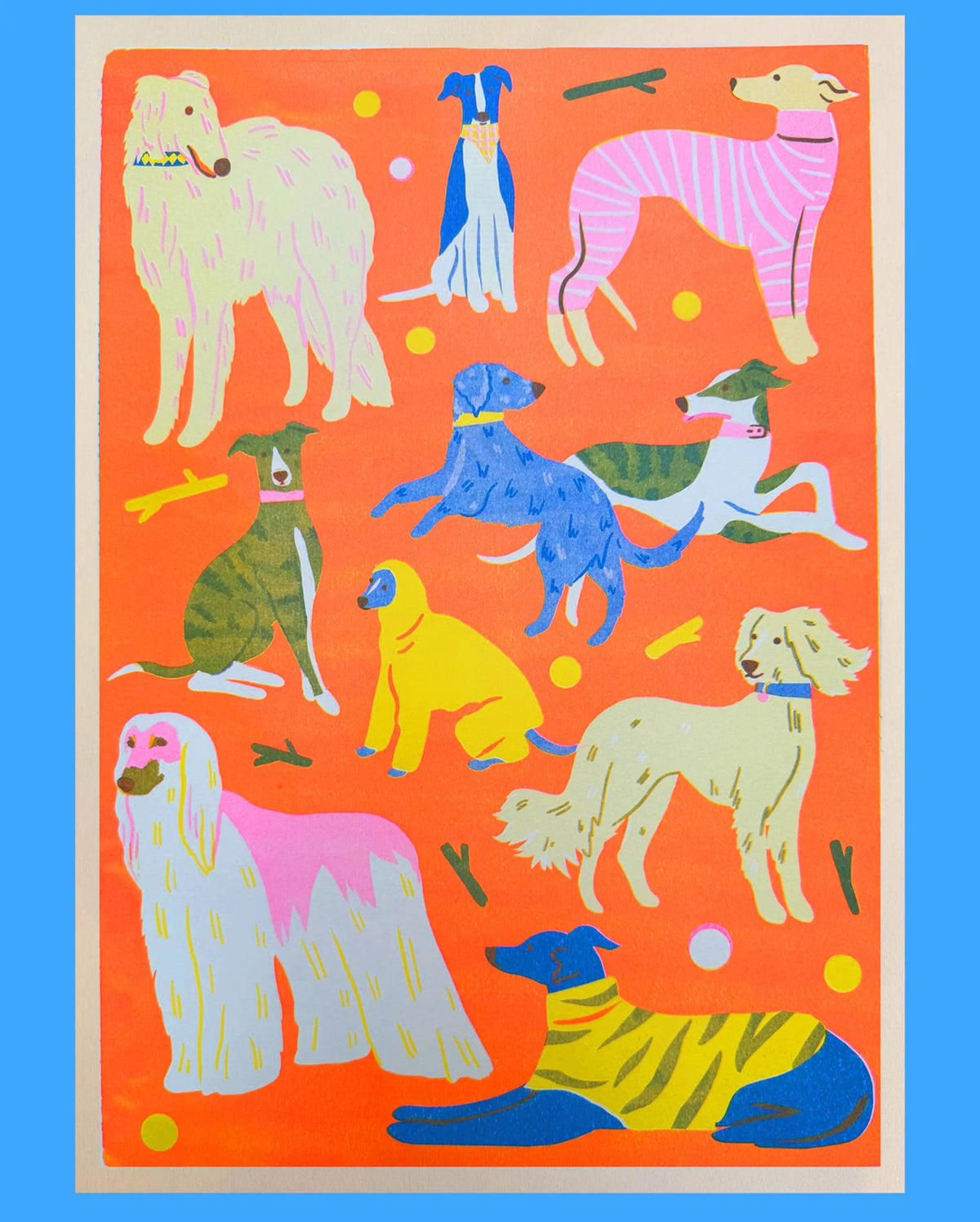 Sight Hound A3 Riso Print