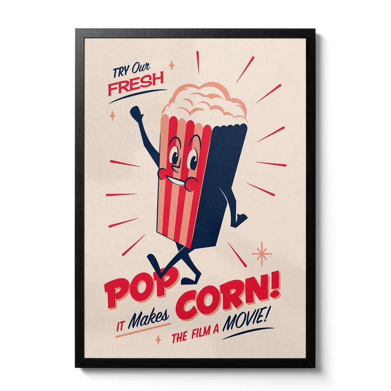 Snack Pack Popcorn A3 Art Print