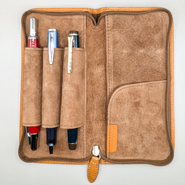 Pilot Pensemble 3 Pen Leather Case Camel Brown