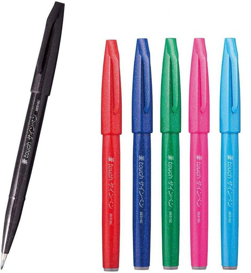 Pentel Fude Touch Brush Pen 6 Colour Set A