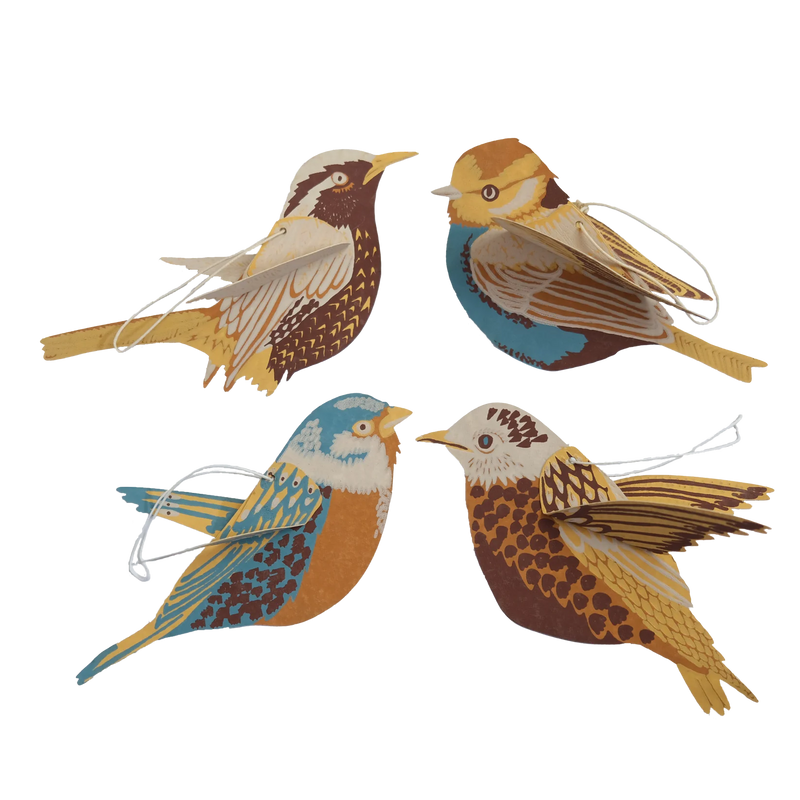 East End Press British Birds Paper Ornaments