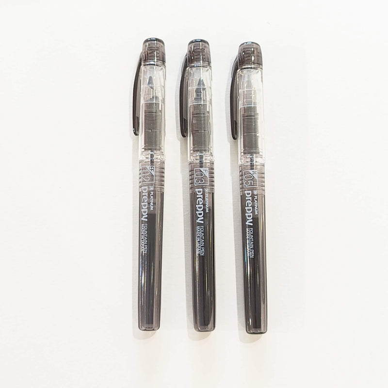 Platinum Preppy Black Fountain Pen Set of 3 - EF, F & M Nibs