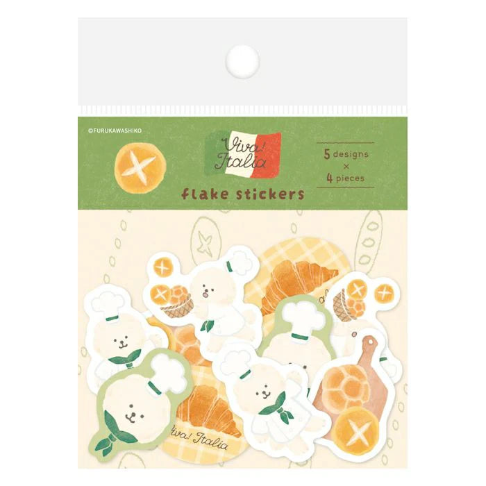 Furukawashiko Viva Italia Flake Stickers - Bread Dog