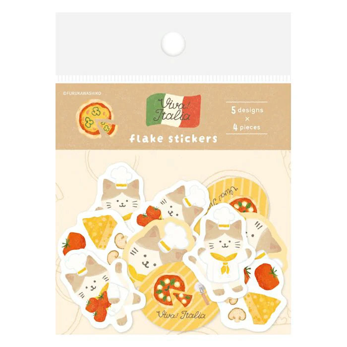 Furukawashiko Viva Italia Flake Stickers - Pizza Cat