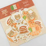 Furukawashiko Viva Italia Flake Stickers - Dessert Bear