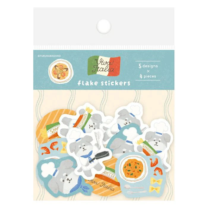 Furukawashiko Viva Italia Flake Stickers - Pasta Dog