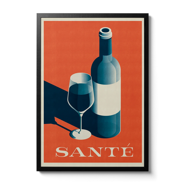 Santé 'Good Health' Wine Print A3 Art Print