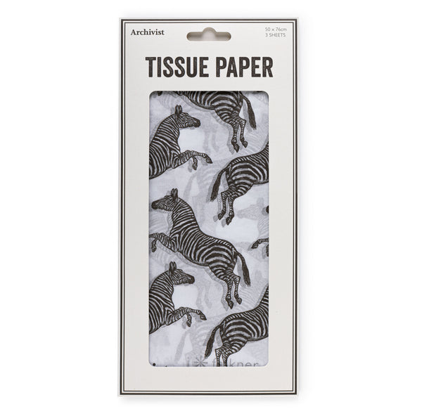 Archivist Zebras Illustrated Tissue Paper