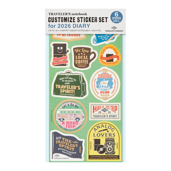 TRAVELER'S Notebook Refill: 2026 Customise Traveler's Spirit Sticker Set