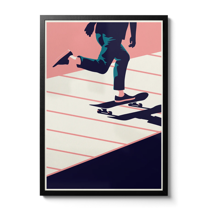 Summertime Travel Skate A3 Art Print