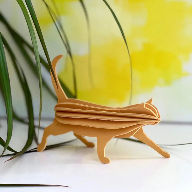 Lovi Cat 12cm Yellow - 3D Wooden Figure