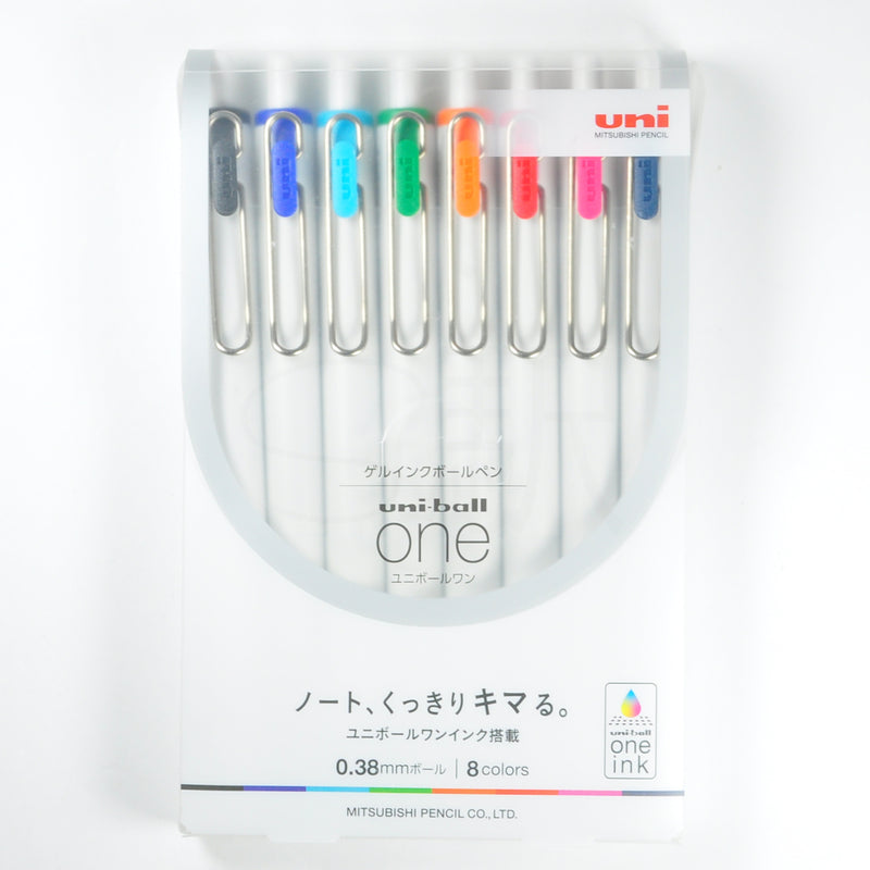 Uniball One 0.38mm Gel Ink 8 Color Set