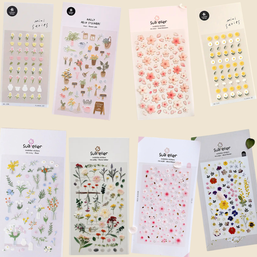 Hunter Paper Co - Suatelier Flower Stickers - Pack of 8