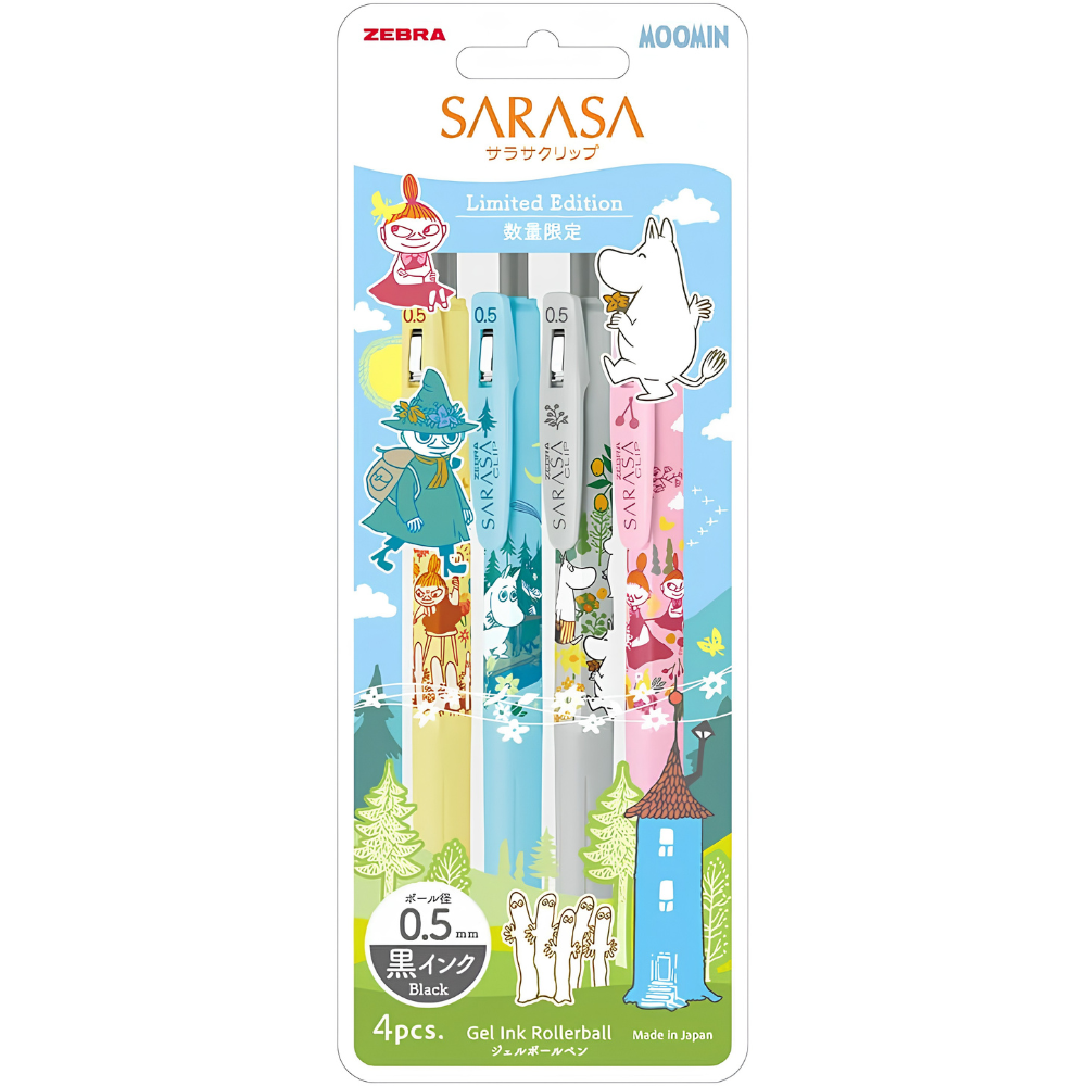 Zebra Sarasa Clip x Moomin 0.5mm Gel Pen - Set of 4