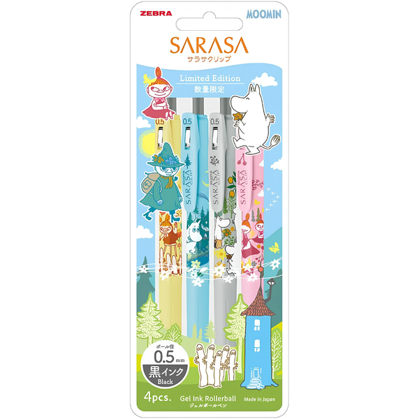 Zebra Sarasa Clip x Moomin 0.5mm Gel Pen - Set of 4, $13.47