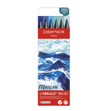 Caran d'Ache Fibralo Brush Pens - Set of 6 - Marine