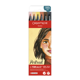 Caran d'Ache Fibralo Brush Pens - Set of 6 - Portrait