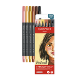 Caran d'Ache Fibralo Brush Pens - Set of 6 - Portrait
