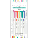 Zebra Mildliner Twintip Highlighter Bright & Mild 5 Colour Set