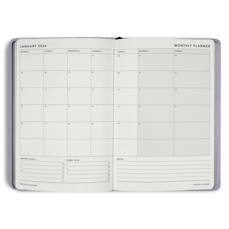 MiGoals 2026 A5 Weekly Spread Diary