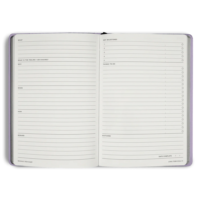 MiGoals 2026 A5 Weekly Spread Diary
