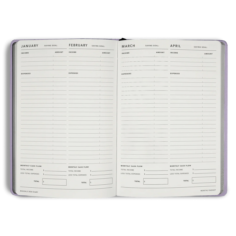 MiGoals 2026 A5 Weekly Spread Diary