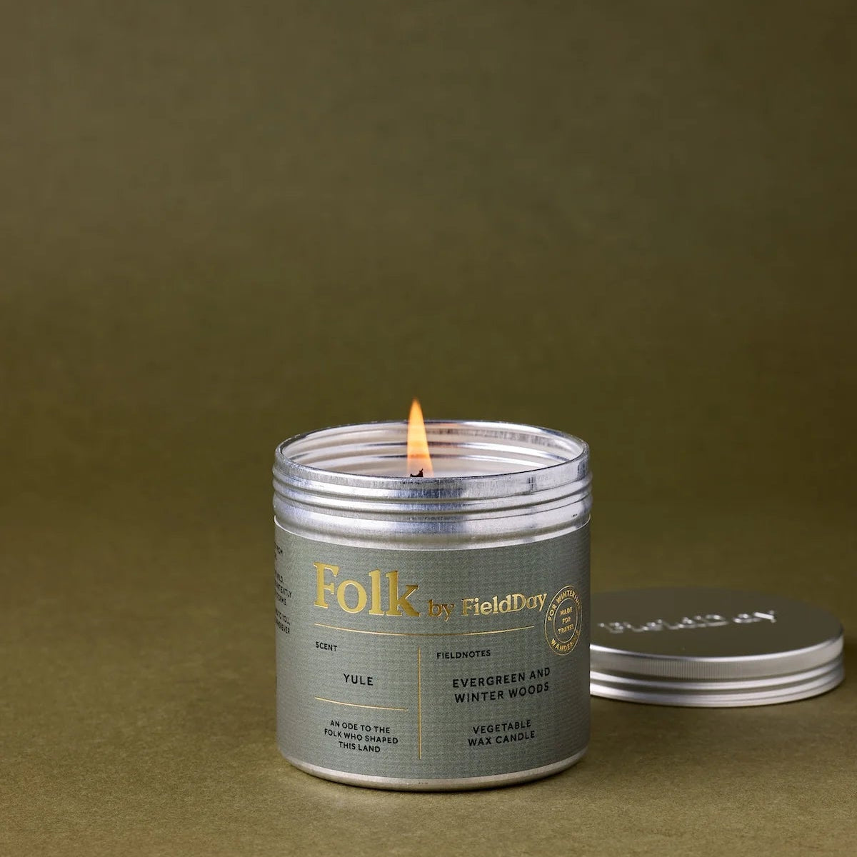 FieldDay Yule Folk Tin Candle