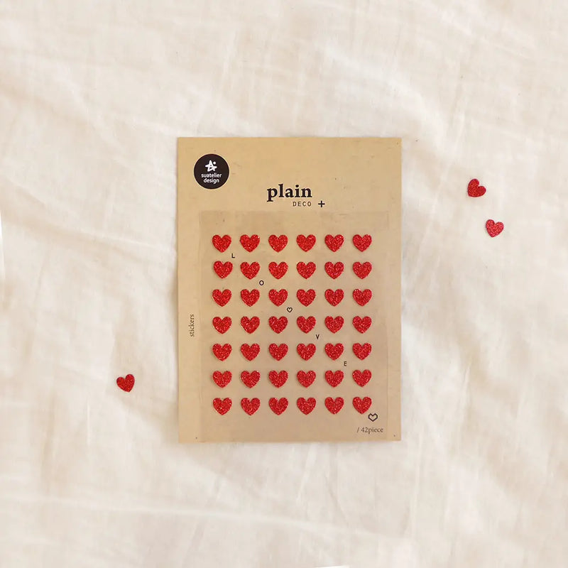 Suatelier Heart Stickers Plain 14 Deco