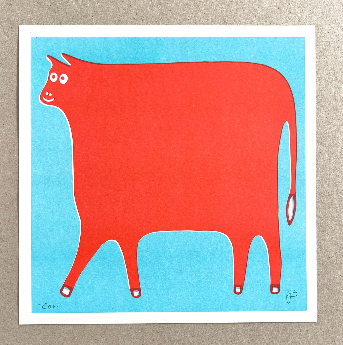 "Cow" 30x30cm Art Print