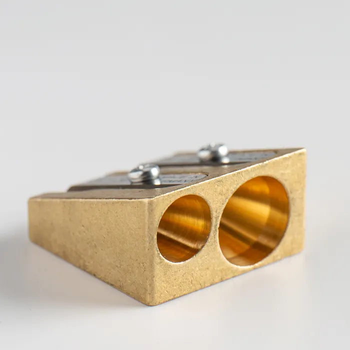 M+R Brass Wedge 2 Hole Pencil Sharpener