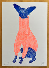 Knit Picker Dog in Jumper Print