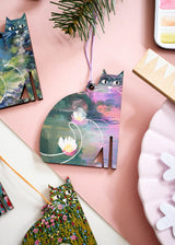 Niaski Wooden Cat Hanging Decoration - Clawed Monet