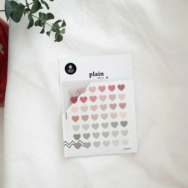 Suatelier Heart Stickers Plain 52 Deco