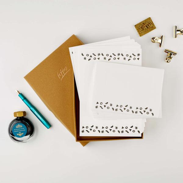 Abstract Boarder Letter Writing Set