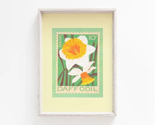 Daffodil Stamp - A5 Risograph Print
