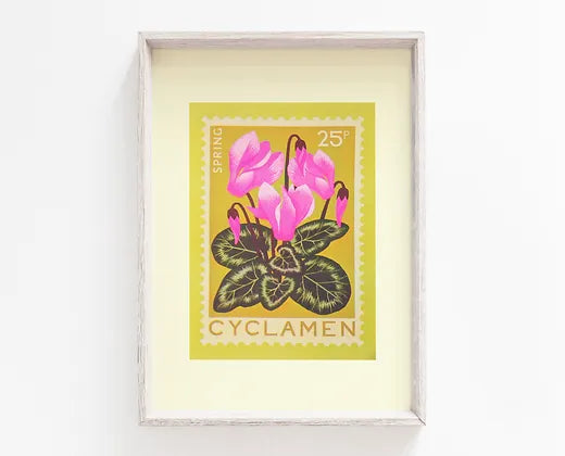 Cyclamen Stamp - A5 Risograph Print