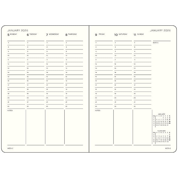 Leuchtturm 18 Month Hardcover Academic Week Planner  2025-2026 A5