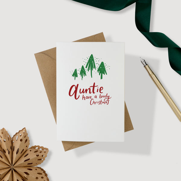 Auntie Have A Lovely Christmas Letterpress Card