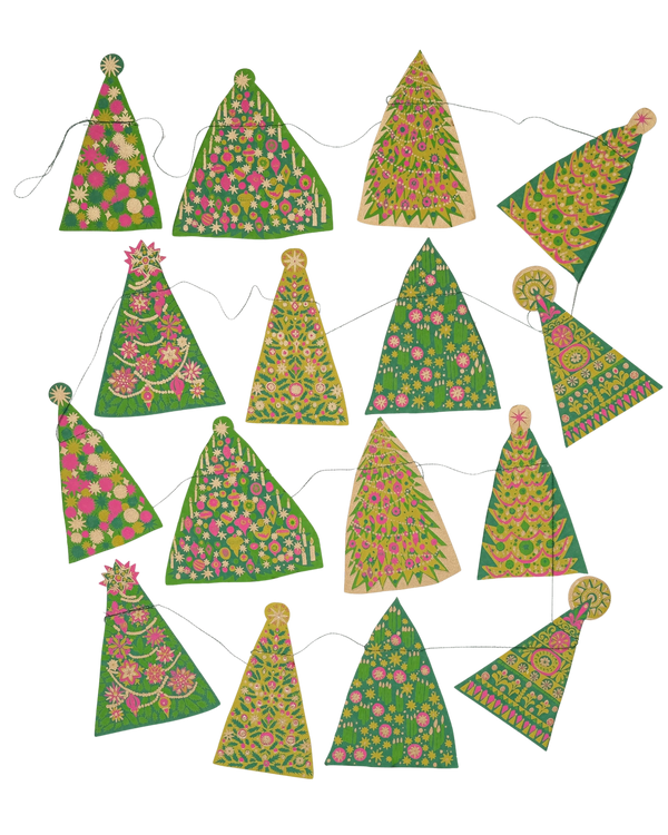 East End Press Christmas Trees 3m Sewn Garland