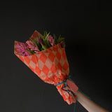 Luxury Patterned Tissue Paper Gift Wrap - Fluorescent Orange & Peach