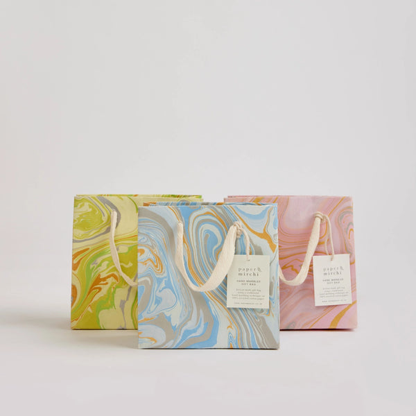 Hand Marbled Pastel Small Gift Bag