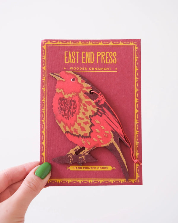 East End Press Wooden Robin Decoration