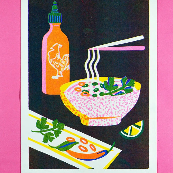 Noodle Bowl A4 Riso Print