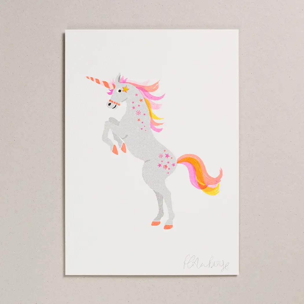 Petra Boase - Unicorn A4 Risograph Art Print