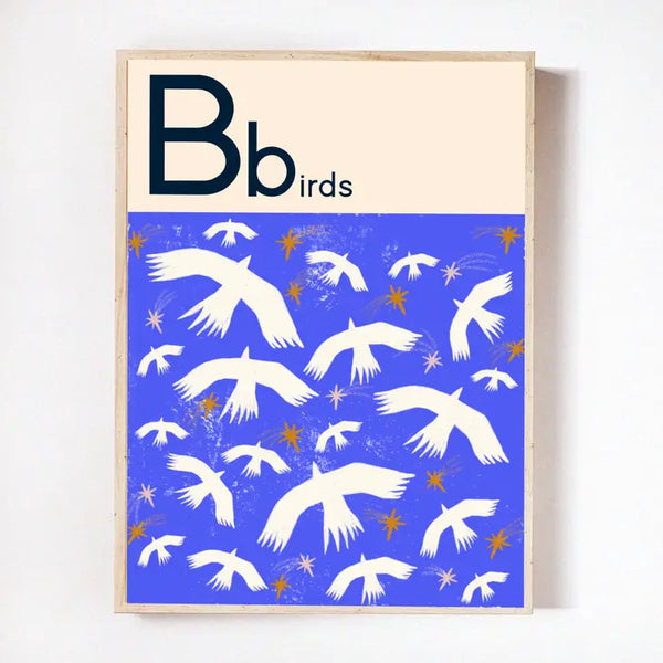 B for Birds Art Print A3
