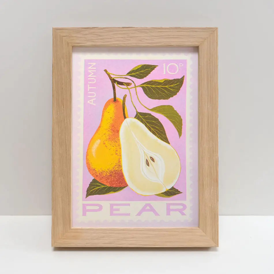 Pear Stamp - A5 Risograph Print