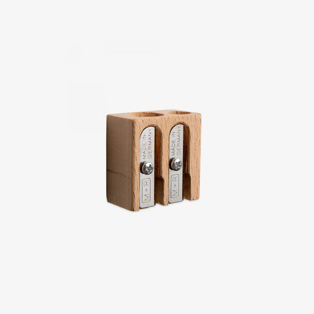M+R Beechwood Pencil Sharpener Double Hole