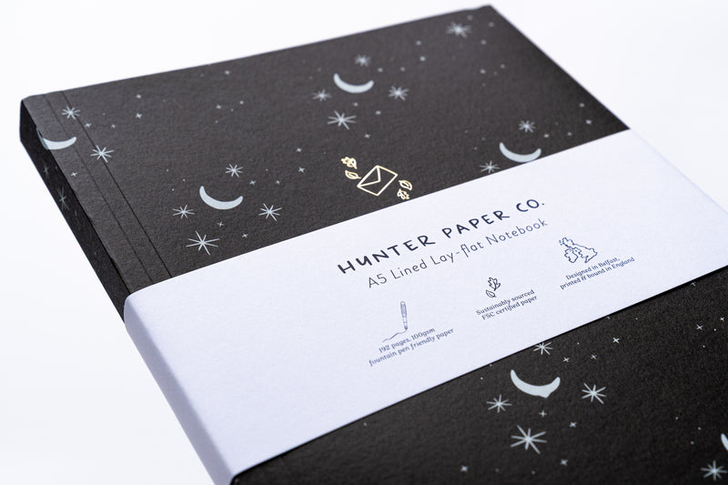Hunter Paper Co. Moons  A5 Lined Notebook